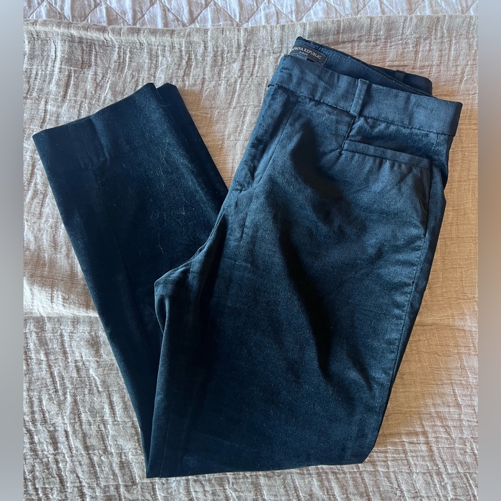 Banana Republic Sloan Black Velvet Ankle Pants | Size 10